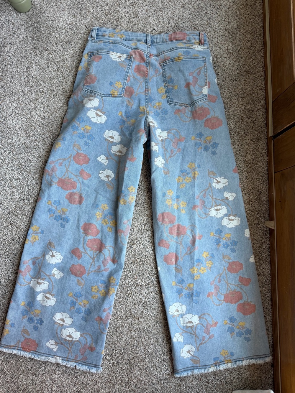 Easel Floral Light Blue Women's Jeans - Picture 3 of 4
